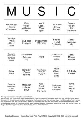 how to play music bingo